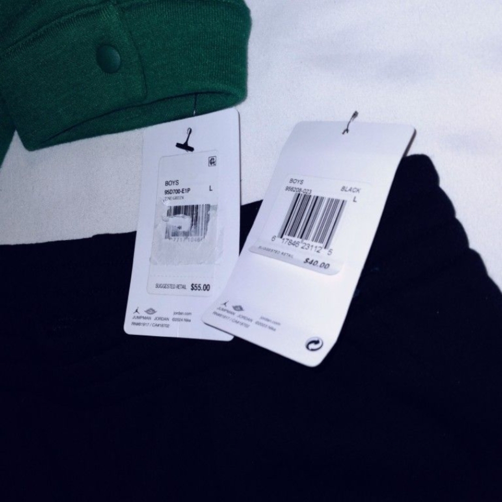 Jordan Boys Youth 2pc Green & Black Polo Jogger Shirt and Pants Set - Large - Picture 7 of 7